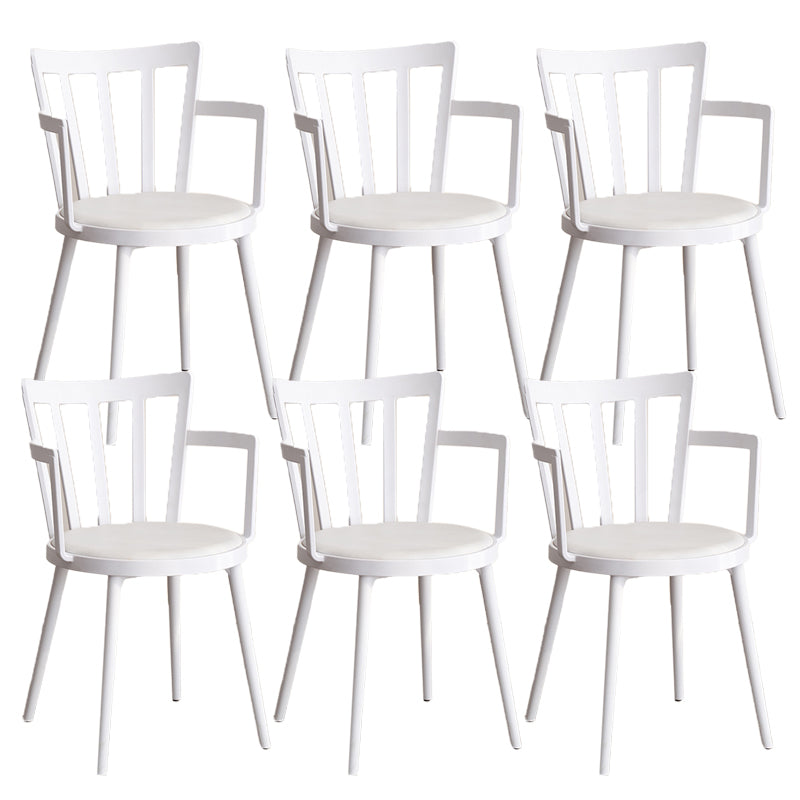 Modern Dining Chairs Arm Dining Chair with Plastic Legs for Kitchen