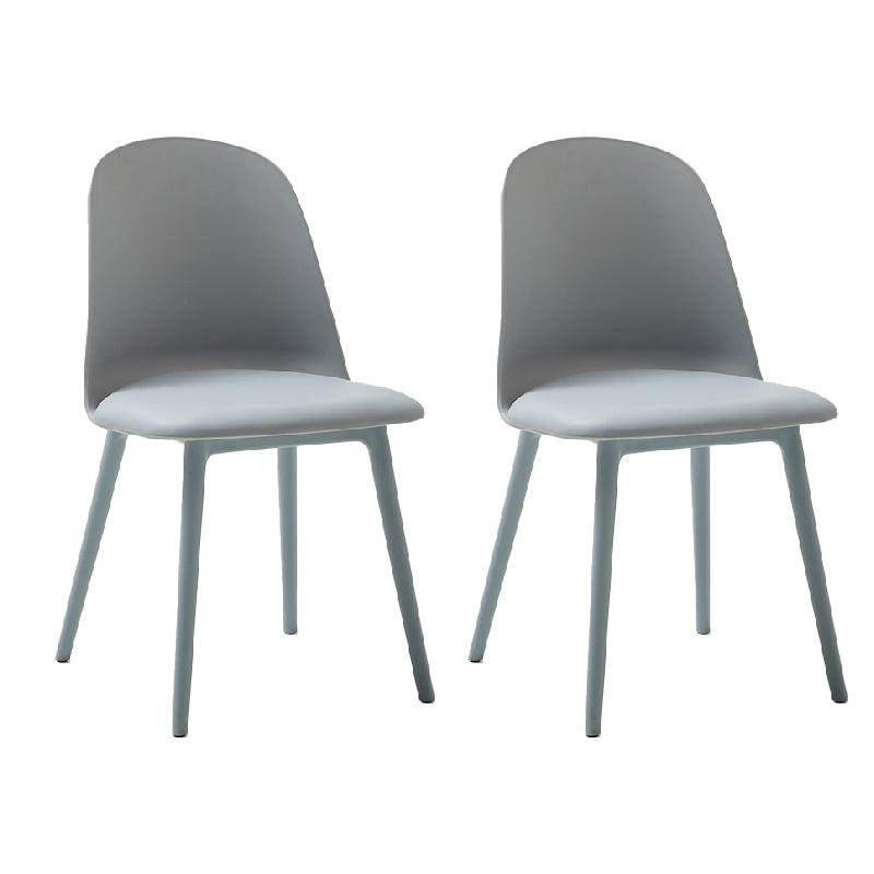 Modern Dining Chair Armless Dining Chair with Plastic Legs for Kitchen