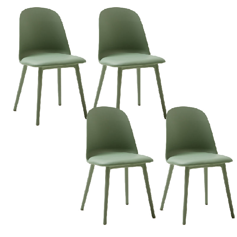 Modern Dining Chair Armless Dining Chair with Plastic Legs for Kitchen