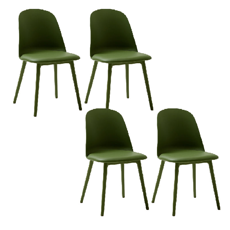 Modern Dining Chair Armless Dining Chair with Plastic Legs for Kitchen