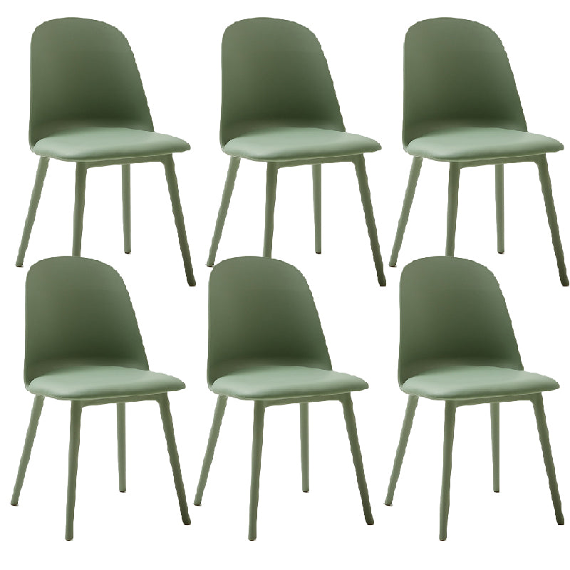 Modern Dining Chair Armless Dining Chair with Plastic Legs for Kitchen
