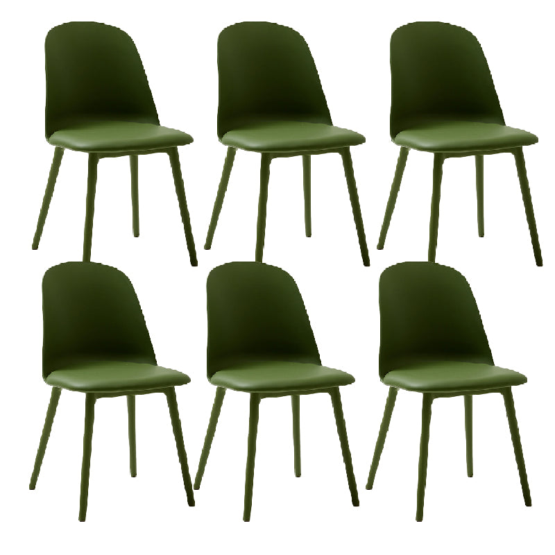 Modern Dining Chair Armless Dining Chair with Plastic Legs for Kitchen