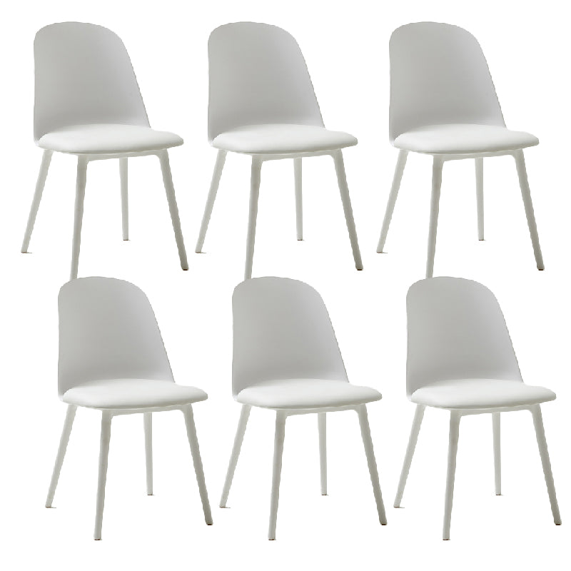 Modern Dining Chair Armless Dining Chair with Plastic Legs for Kitchen
