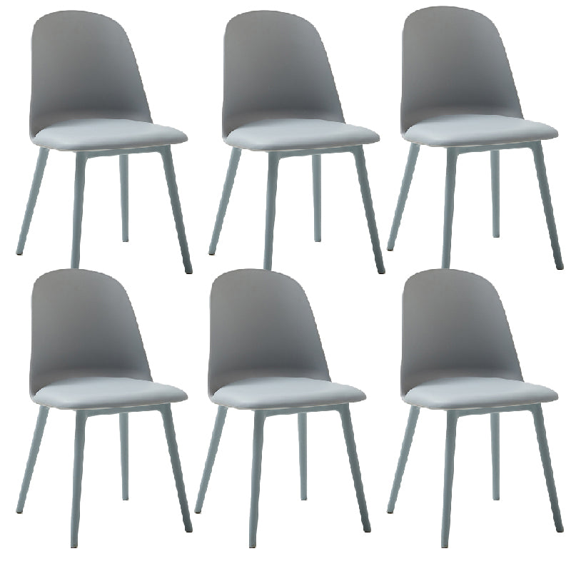 Modern Dining Chair Armless Dining Chair with Plastic Legs for Kitchen
