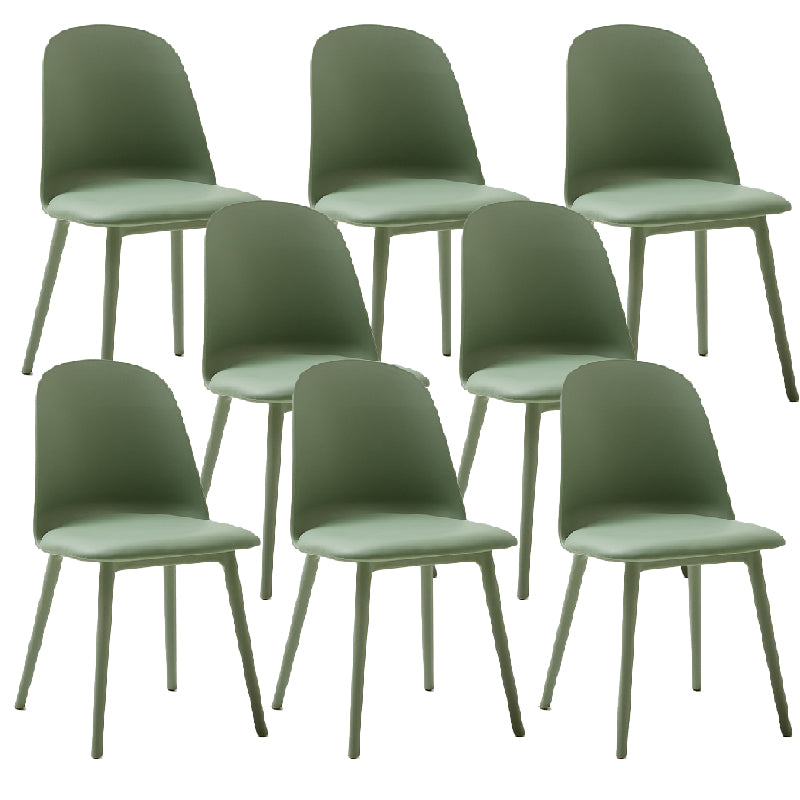 Modern Dining Chair Armless Dining Chair with Plastic Legs for Kitchen