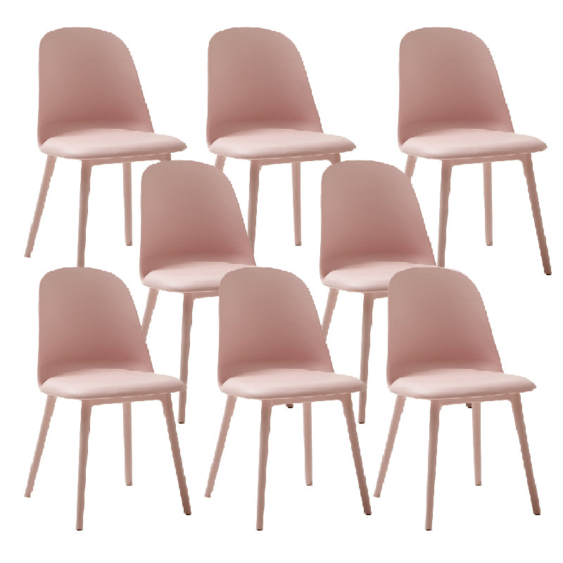 Modern Dining Chair Armless Dining Chair with Plastic Legs for Kitchen