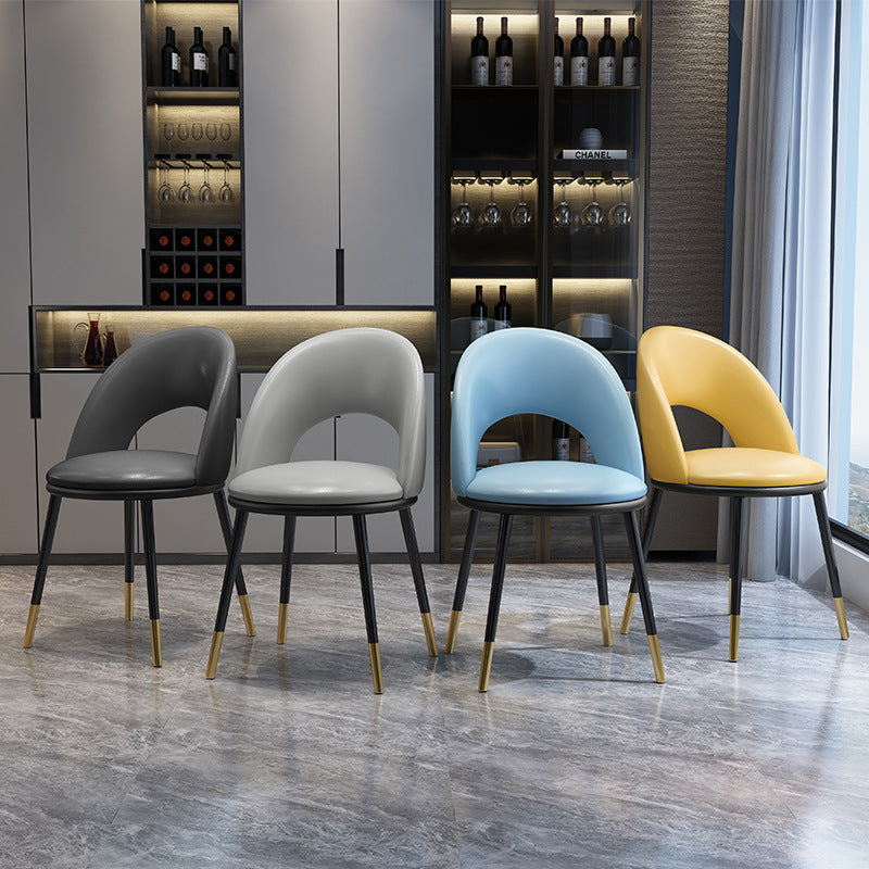 Nordic Style Dining Chairs Armless Dining Chair with Metal Legs for Kitchen