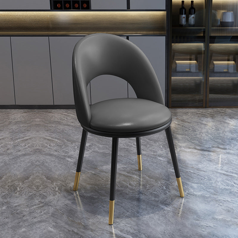 Nordic Style Dining Chairs Armless Dining Chair with Metal Legs for Kitchen