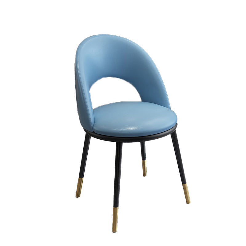 Nordic Style Dining Chairs Armless Dining Chair with Metal Legs for Kitchen