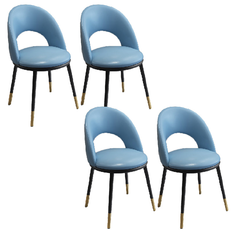 Nordic Style Dining Chairs Armless Dining Chair with Metal Legs for Kitchen