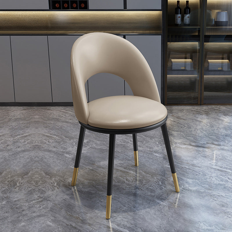 Nordic Style Dining Chairs Armless Dining Chair with Metal Legs for Kitchen