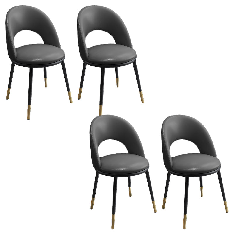 Nordic Style Dining Chairs Armless Dining Chair with Metal Legs for Kitchen