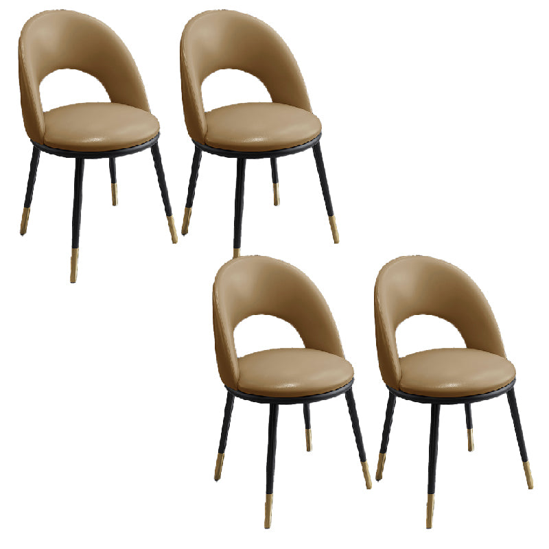 Nordic Style Dining Chairs Armless Dining Chair with Metal Legs for Kitchen