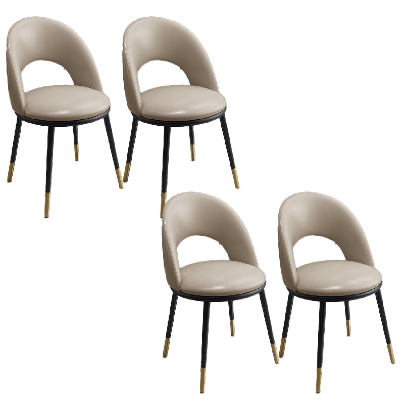 Nordic Style Dining Chairs Armless Dining Chair with Metal Legs for Kitchen