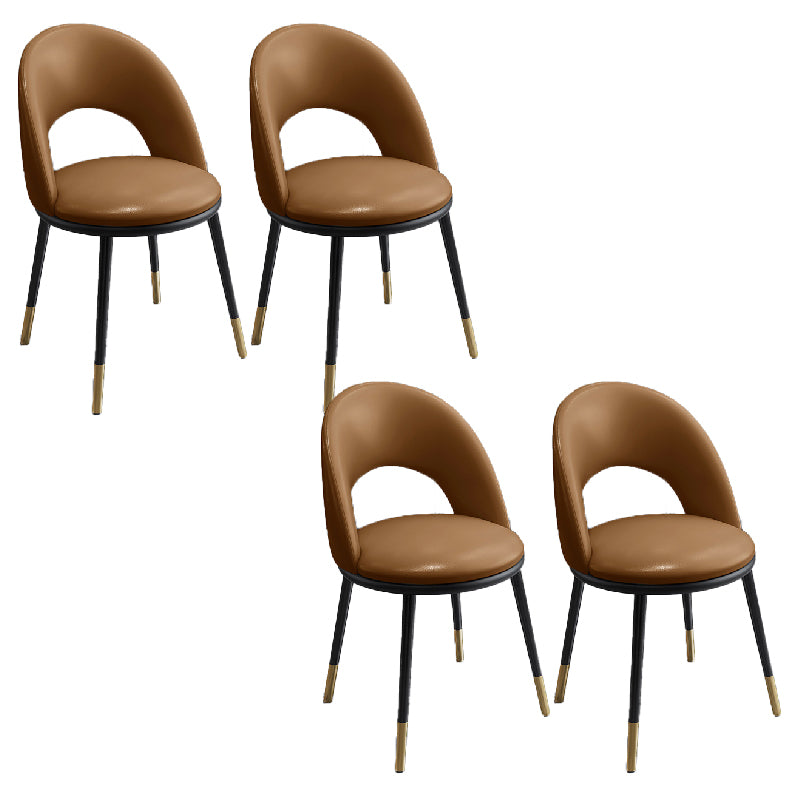 Nordic Style Dining Chairs Armless Dining Chair with Metal Legs for Kitchen