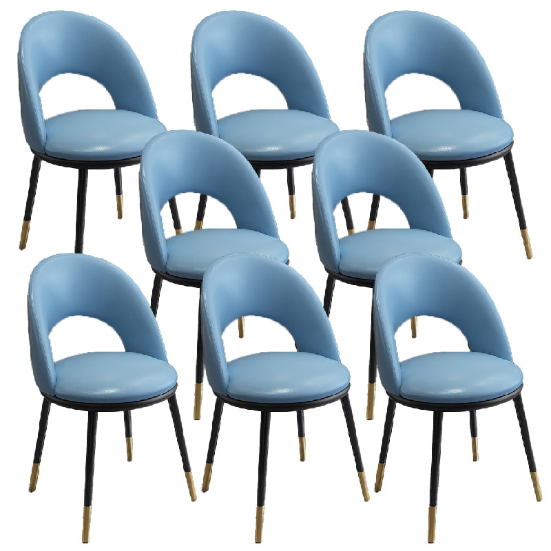 Nordic Style Dining Chairs Armless Dining Chair with Metal Legs for Kitchen