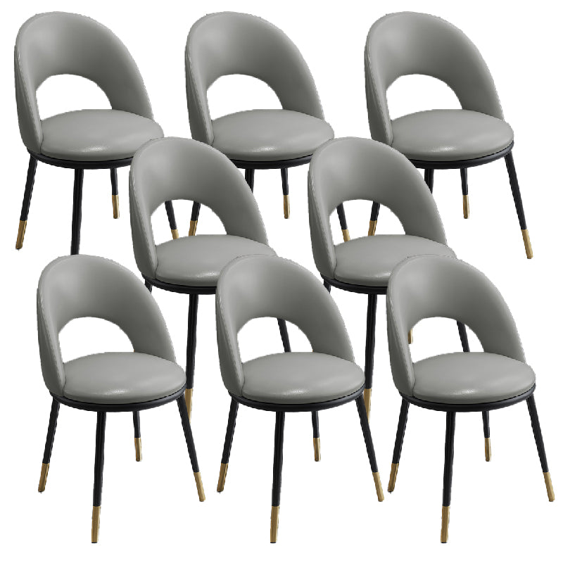Nordic Style Dining Chairs Armless Dining Chair with Metal Legs for Kitchen