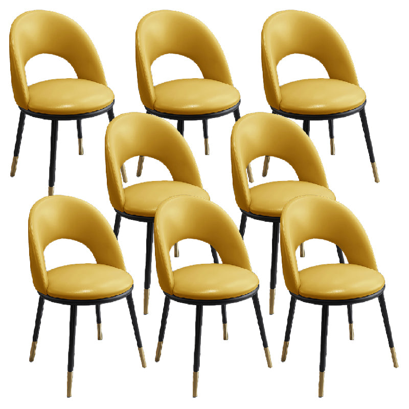 Nordic Style Dining Chairs Armless Dining Chair with Metal Legs for Kitchen