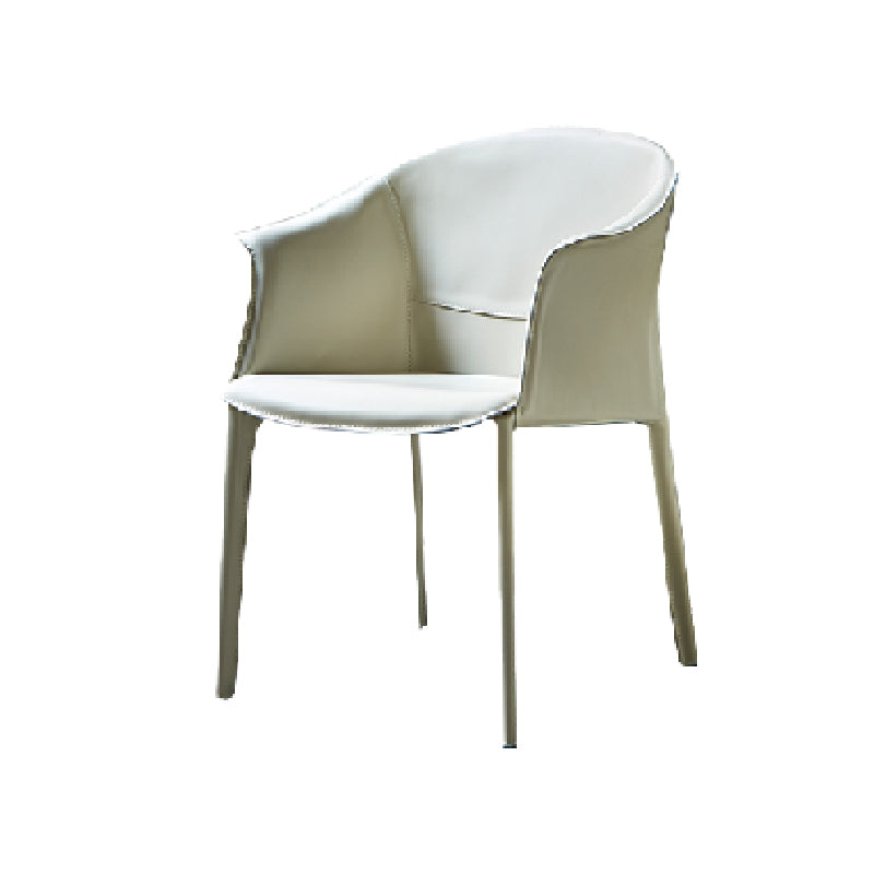 Modern Upholstered Guest Chair Faux Leather Dining Arm Chair