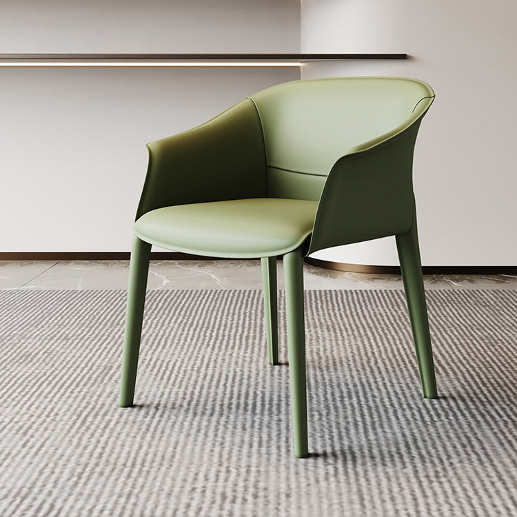 Modern Upholstered Guest Chair Faux Leather Dining Arm Chair