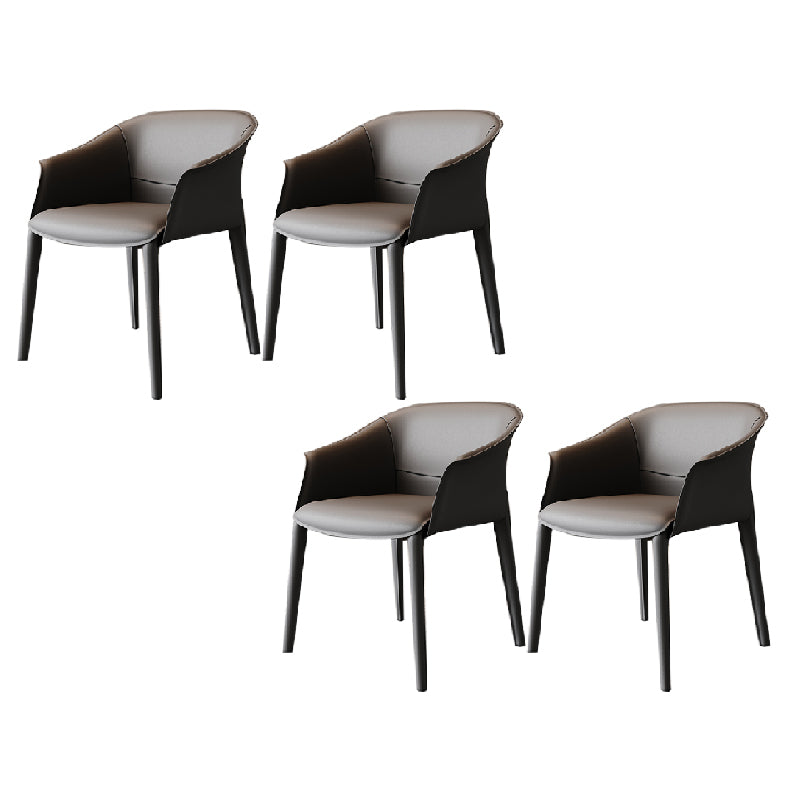 Modern Upholstered Guest Chair Faux Leather Dining Arm Chair