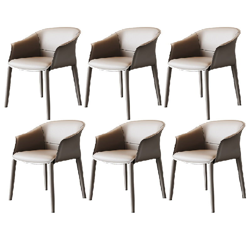 Modern Upholstered Guest Chair Faux Leather Dining Arm Chair
