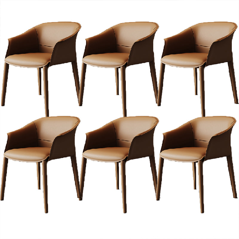 Modern Upholstered Guest Chair Faux Leather Dining Arm Chair