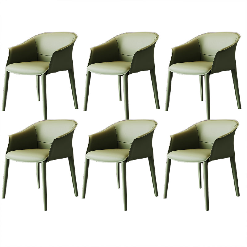 Modern Upholstered Guest Chair Faux Leather Dining Arm Chair
