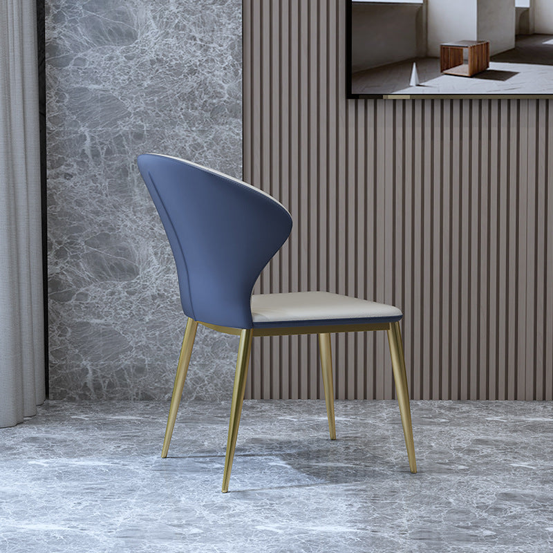 Nordic Style Dining Chairs Armless Dining Chairs with Metal Legs for Kitchen