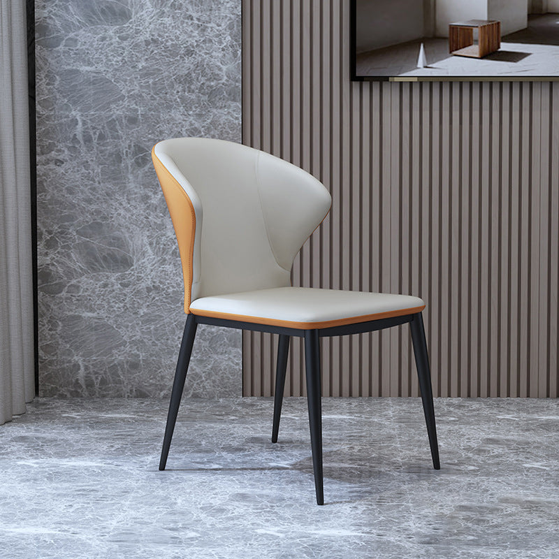 Nordic Style Dining Chairs Armless Dining Chairs with Metal Legs for Kitchen