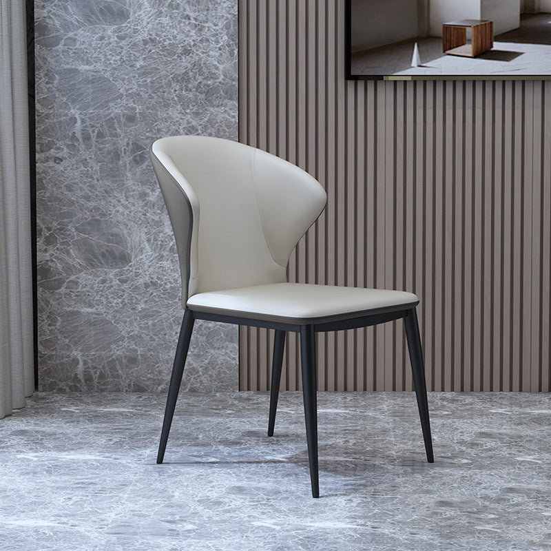 Nordic Style Dining Chairs Armless Dining Chairs with Metal Legs for Kitchen