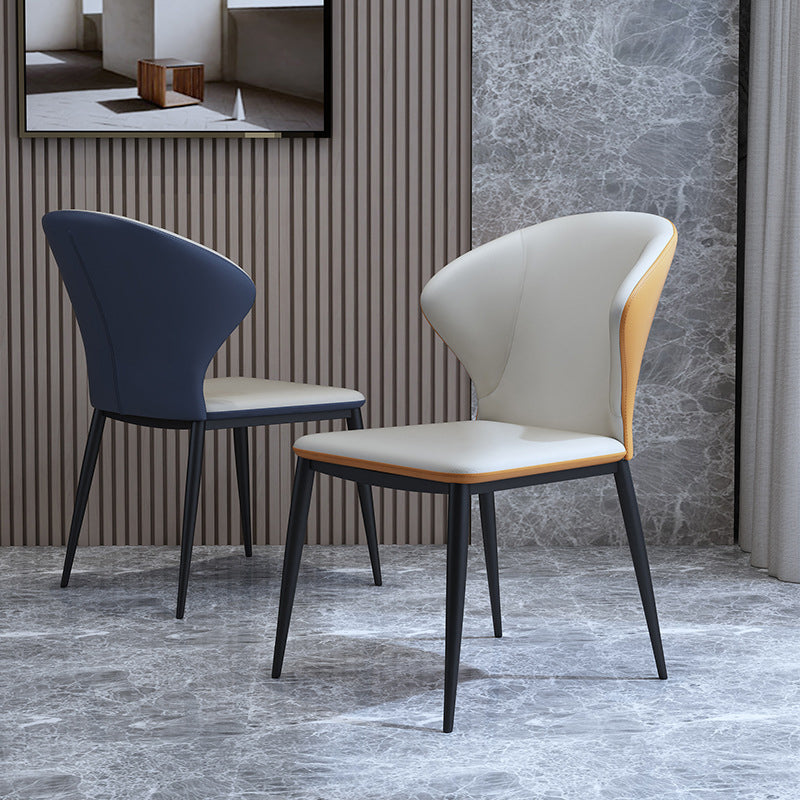 Nordic Style Dining Chairs Armless Dining Chairs with Metal Legs for Kitchen