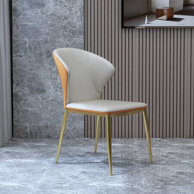 Nordic Style Dining Chairs Armless Dining Chairs with Metal Legs for Kitchen