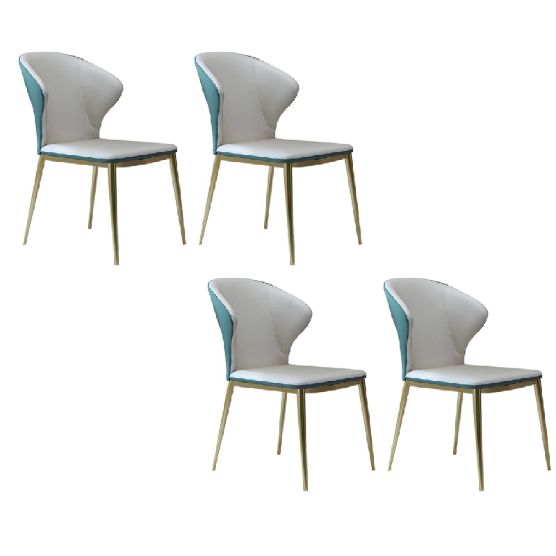 Nordic Style Dining Chairs Armless Dining Chairs with Metal Legs for Kitchen