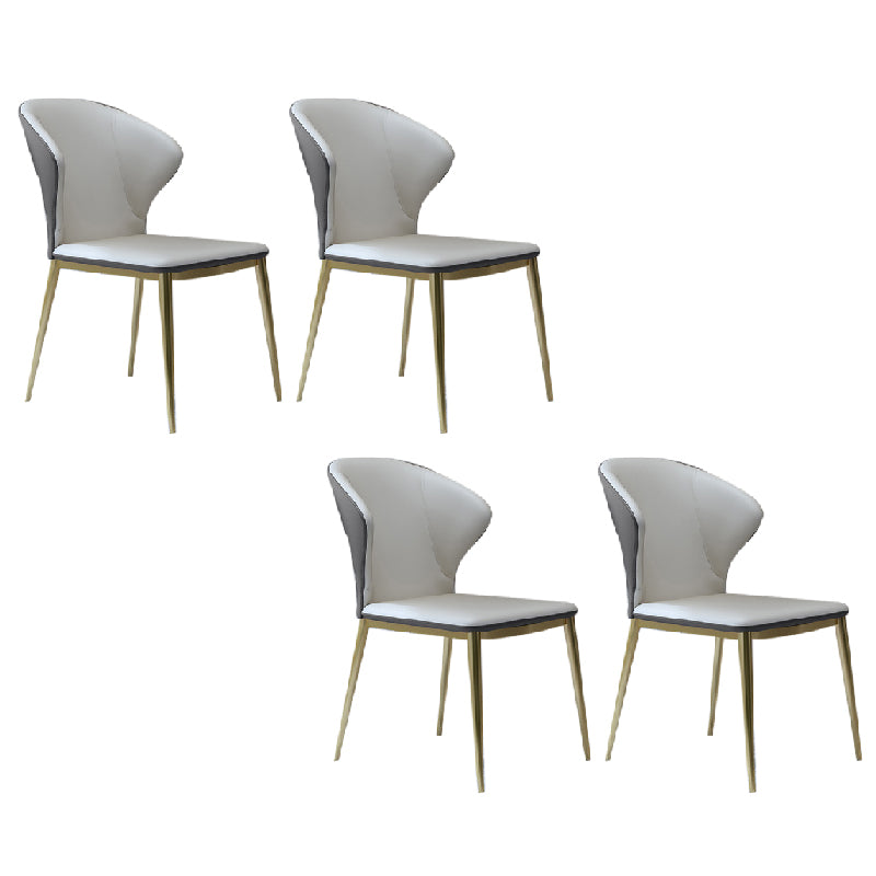 Nordic Style Dining Chairs Armless Dining Chairs with Metal Legs for Kitchen