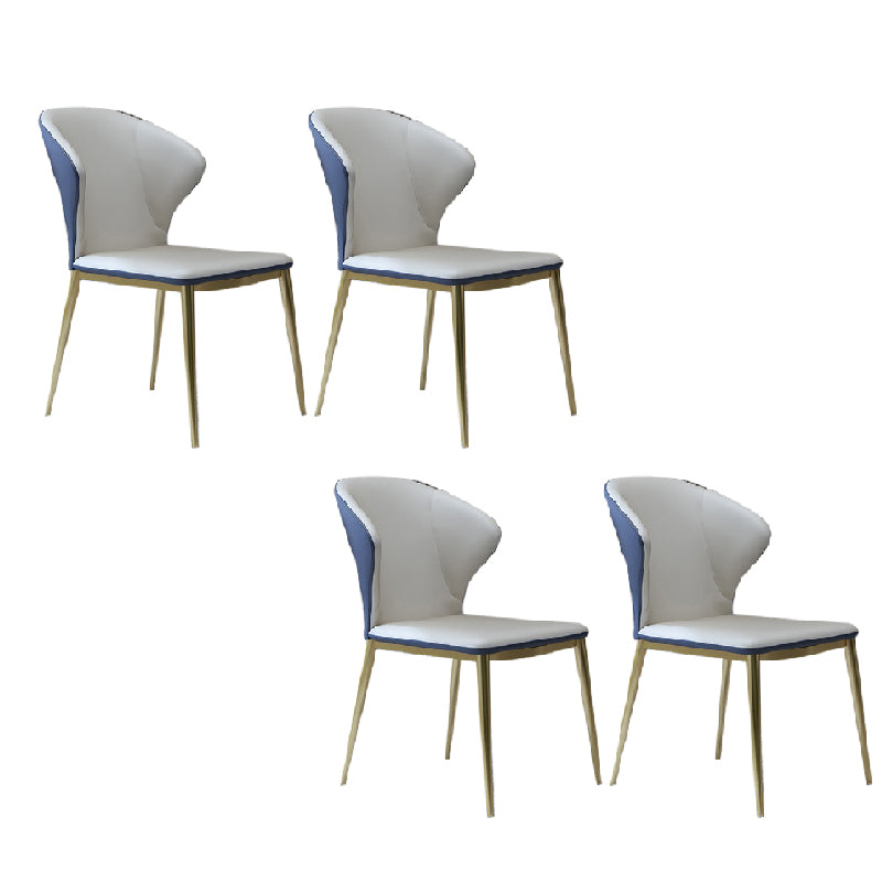 Nordic Style Dining Chairs Armless Dining Chairs with Metal Legs for Kitchen