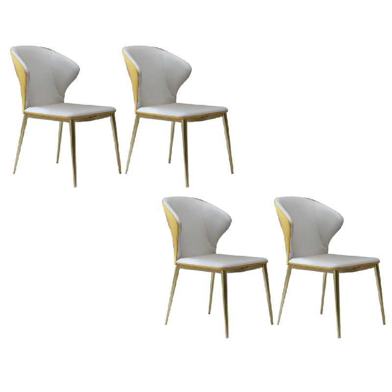 Nordic Style Dining Chairs Armless Dining Chairs with Metal Legs for Kitchen