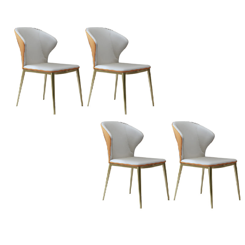 Nordic Style Dining Chairs Armless Dining Chairs with Metal Legs for Kitchen