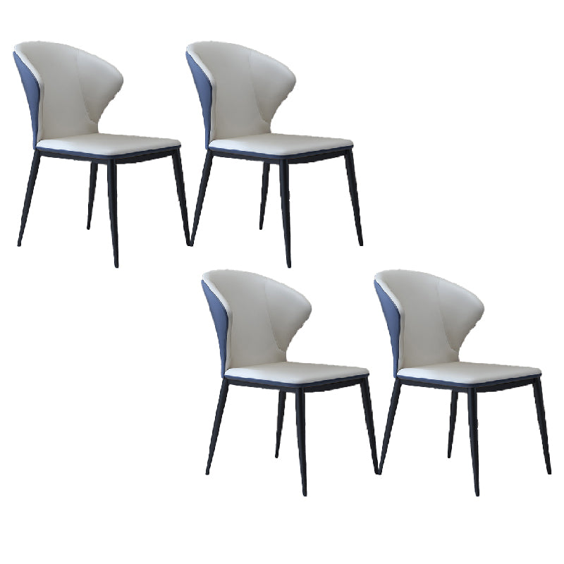 Nordic Style Dining Chairs Armless Dining Chairs with Metal Legs for Kitchen