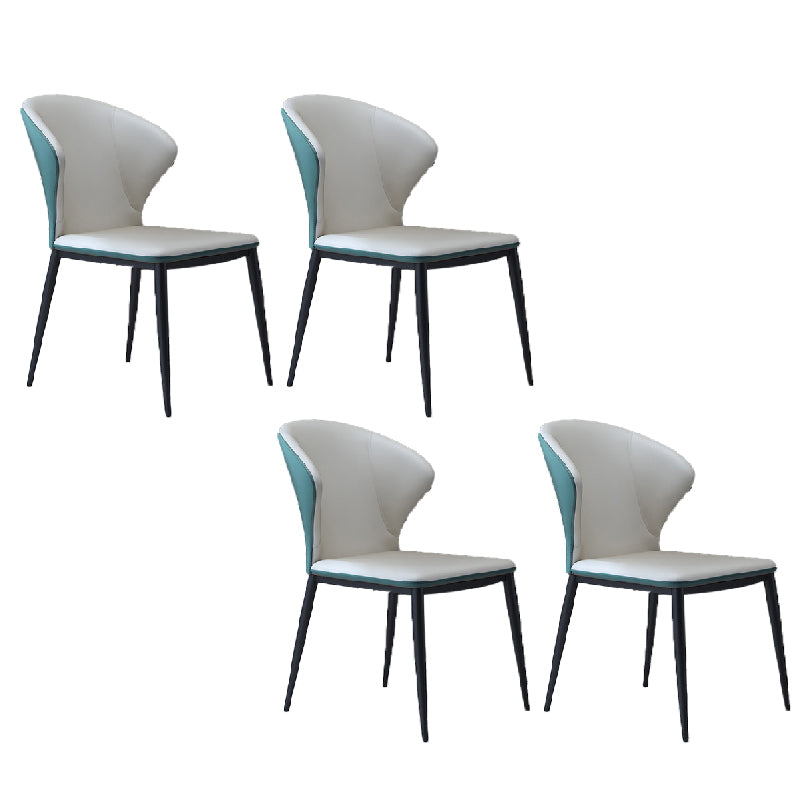 Nordic Style Dining Chairs Armless Dining Chairs with Metal Legs for Kitchen