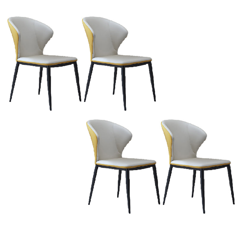 Nordic Style Dining Chairs Armless Dining Chairs with Metal Legs for Kitchen