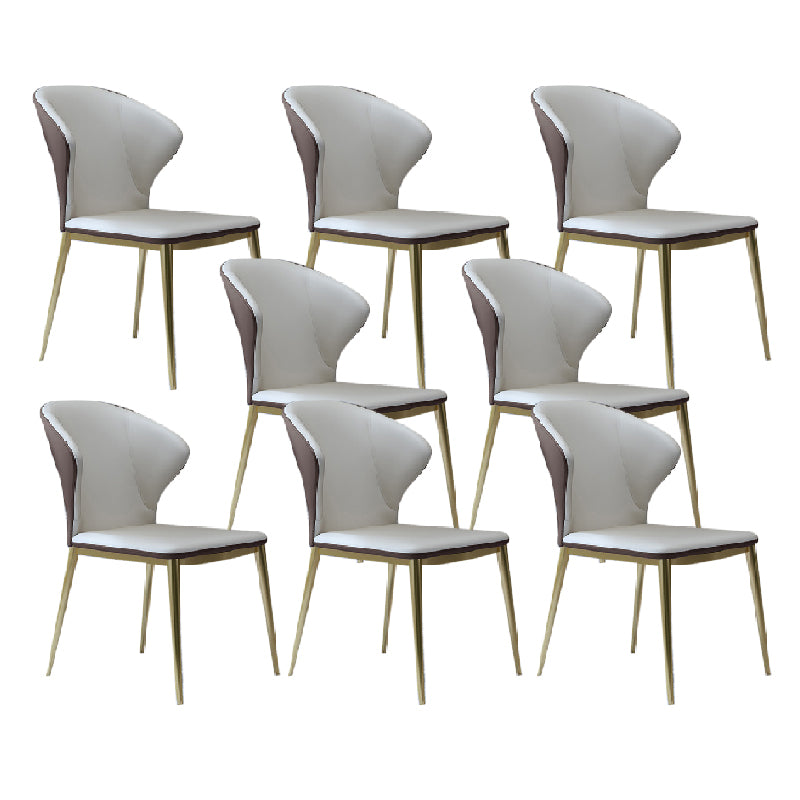 Nordic Style Dining Chairs Armless Dining Chairs with Metal Legs for Kitchen