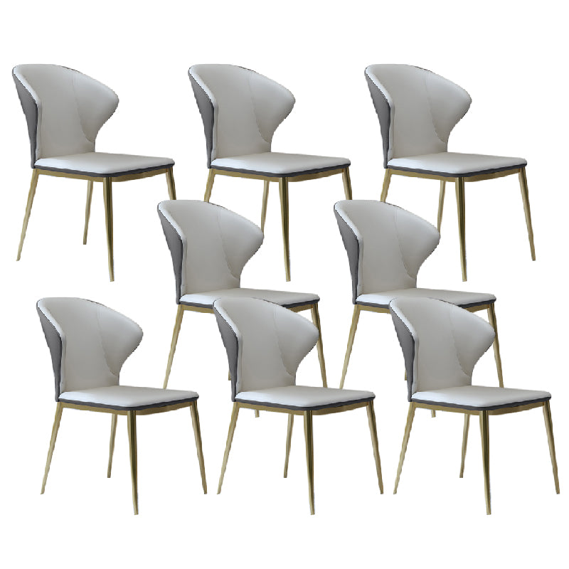 Nordic Style Dining Chairs Armless Dining Chairs with Metal Legs for Kitchen