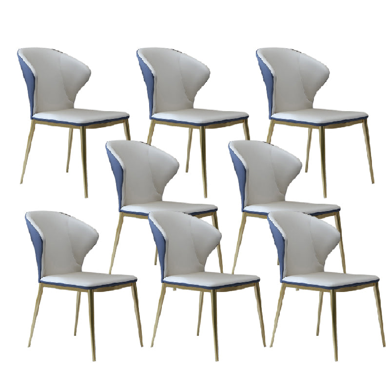 Nordic Style Dining Chairs Armless Dining Chairs with Metal Legs for Kitchen