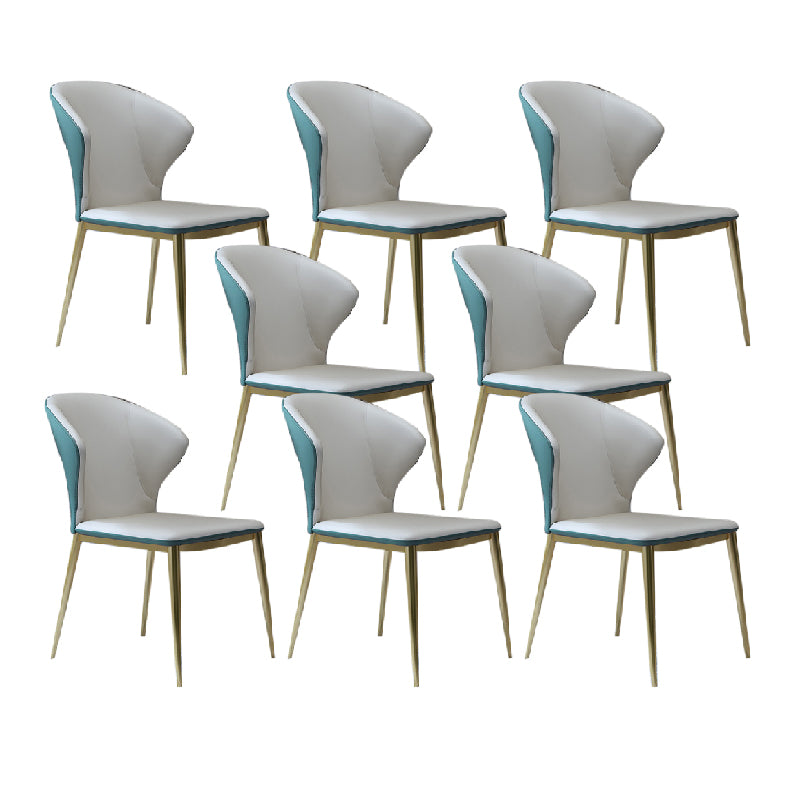 Nordic Style Dining Chairs Armless Dining Chairs with Metal Legs for Kitchen
