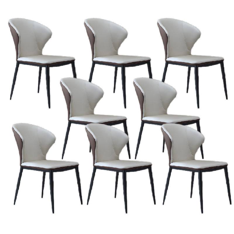 Nordic Style Dining Chairs Armless Dining Chairs with Metal Legs for Kitchen