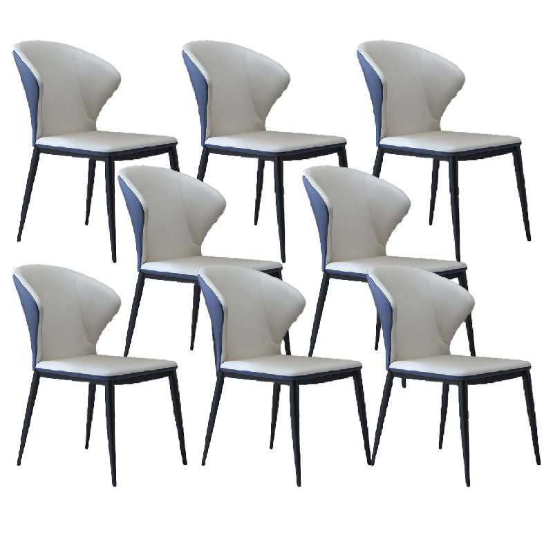 Nordic Style Dining Chairs Armless Dining Chairs with Metal Legs for Kitchen