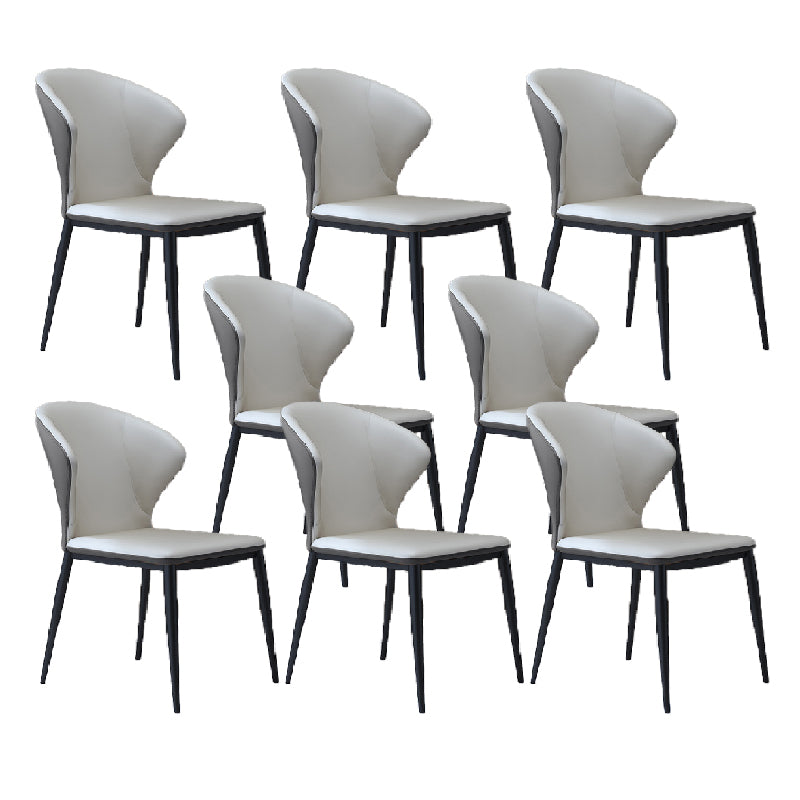Nordic Style Dining Chairs Armless Dining Chairs with Metal Legs for Kitchen