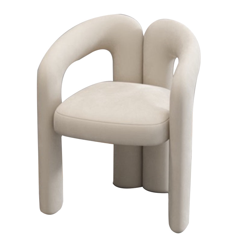 Modern Style Upholstered Dining Chair Open Back Dining Arm Chair