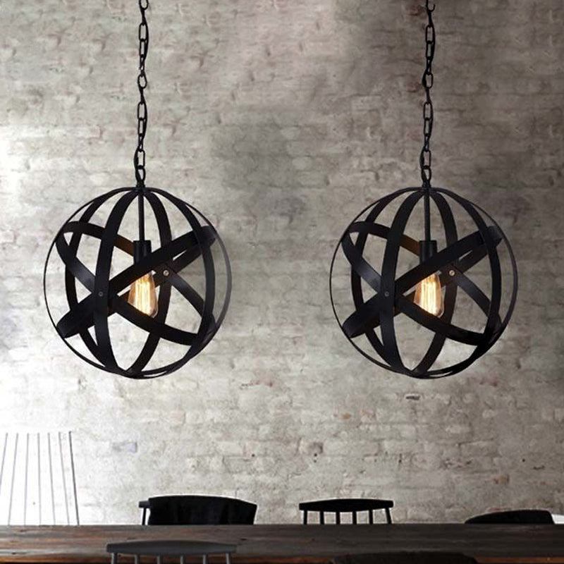 1 Lámpara de techo de colgar espeluznante ligero lámpara colgante metálica industrial industrial con protector de alambre para sala de estar